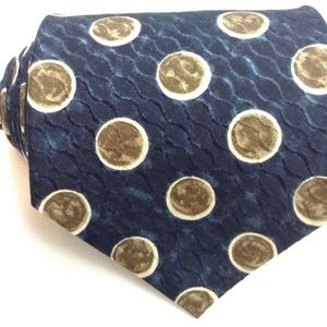 Structure Navy Blue Moon  Tie 100% Silk